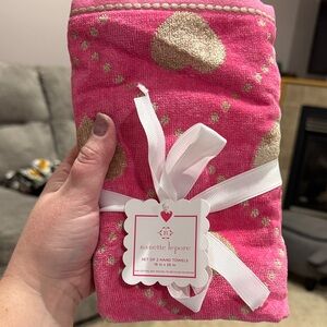 Nanette Lepore Pink and Gold Heart Towels